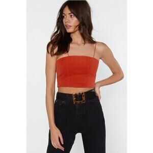 NWT Momokrom Courduroy rust crop top size 10